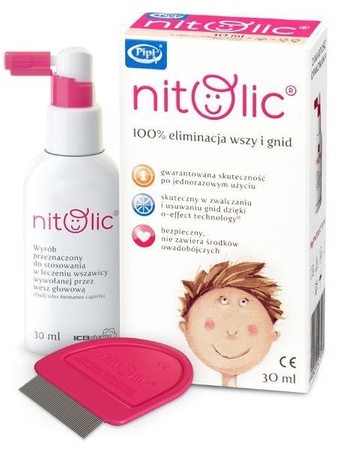Pipi Nitolic z grzebieniem, spray na wszawicę, 30 ml