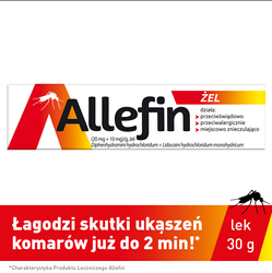 Allefin żel, ukąszenia, alergia, komary, 30 g