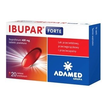 IBUPAR FORTE 400MG, ibuprofen, 20TABLETEK, apteczka domowa
